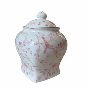 Grace Teaware Fine Porcelain Ginger Jar Pink & White Floral Home Decor 7in New